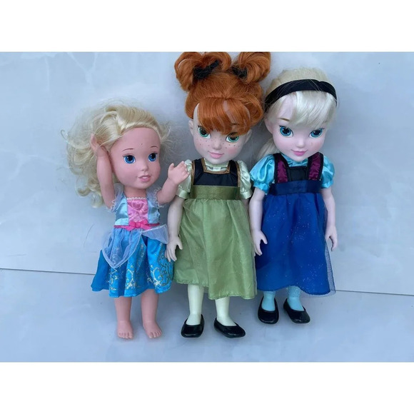 Disney Toddlers Store Animators Collection Lot of 3 Elsa Anna Cinderella Doll Mu - Picture 1 of 7